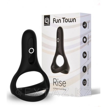 Двойное эрекционное кольцо Rise от Magic Motion черное от sex shop Extaz фото 4