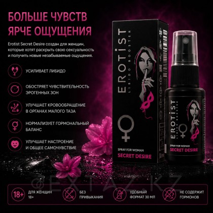 Возбуждающий спрей Erotist SECRET DESIRE для женщин, 30 мл от sex shop Extaz фото 2