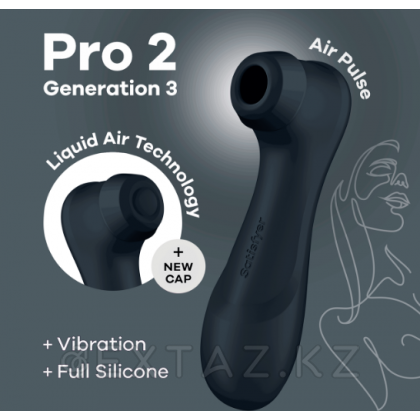 Клиторальный стимулятор Satisfyer Pro 2 Generation 3 с функцией Liquid Air и вибрацией (черный) от sex shop Extaz фото 3