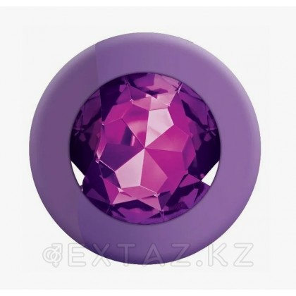 Анальная пробка из фиолетового силикона с розовым кристаллом (размер S) от sex shop Extaz фото 2