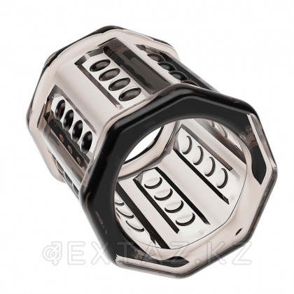 Насадка на пенис с ребристой поверхностью Pretty love серая от sex shop Extaz фото 3