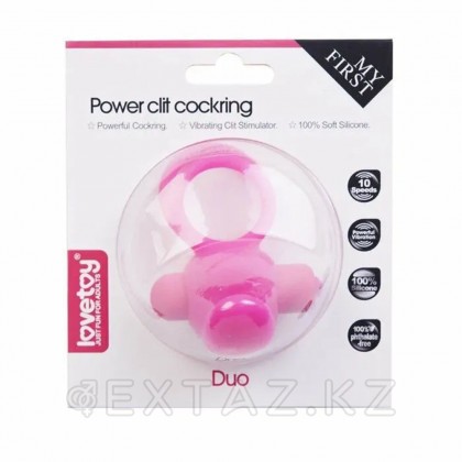 Эрекционное виброкольцо Power DUO clit cockring (розовый) от sex shop Extaz фото 3