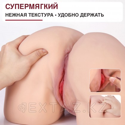 Реалистичный двойной мастурбатор с вибрацией и функцией всасывания Ingrid от sex shop Extaz фото 6