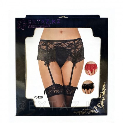 Кружевной пояс для чулок Black Sexy Lace, XL-2XL от sex shop Extaz фото 2