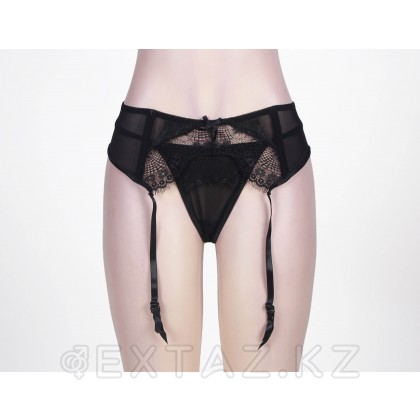 Пояс черный с подвязками + стринги (размер XL) от sex shop Extaz фото 5