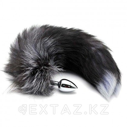 Анальный плаг с лисьим хвостом Black and White Fox Tail от Alive (M) от sex shop Extaz
