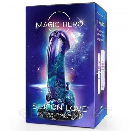 Фаллоимитатор Magic Hero (19*5), фиолетово-зелёный с перламутром от sex shop Extaz фото 2