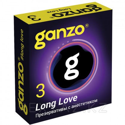 Презервативы с анестетиком Ganzo Long Love, Black Edition 3 шт. от sex shop Extaz