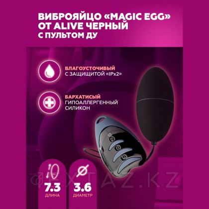 Виброяйцо Alive Magic Egg с пультом ДУ, черный  от sex shop Extaz фото 5