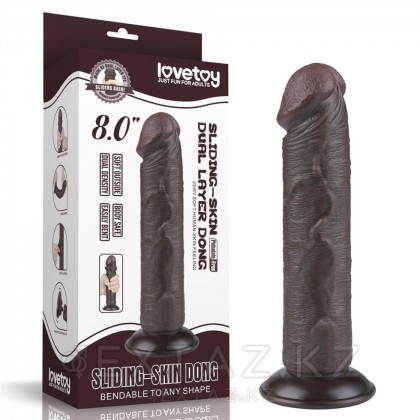 Реалистичный фаллоимитатор Lovetoy Sliding Skin (20×3,8 см) с двойной плотностью черный от sex shop Extaz фото 2