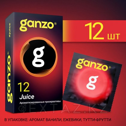 Презервативы ароматизированные Ganzo Juice Black Edition, цветные 12 шт. от sex shop Extaz фото 2