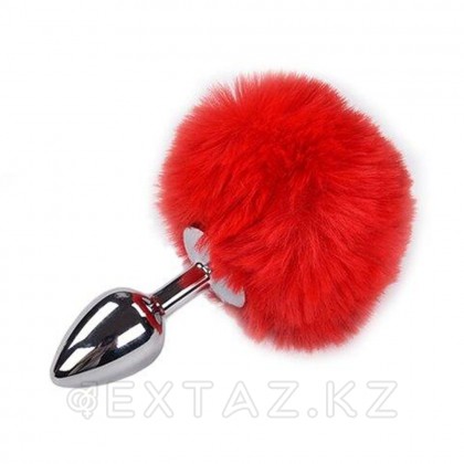 Анальный плаг Alive Fluffy красный M: 8х3,5 см  от sex shop Extaz
