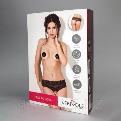 Шортики высокие с доступом и кружевом черные Le Frivole Easy to love (S/M, 42-44) от sex shop Extaz фото 2