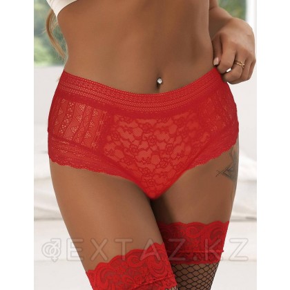 Трусики бразилиана Floral Lace, красные, M-L от sex shop Extaz фото 2
