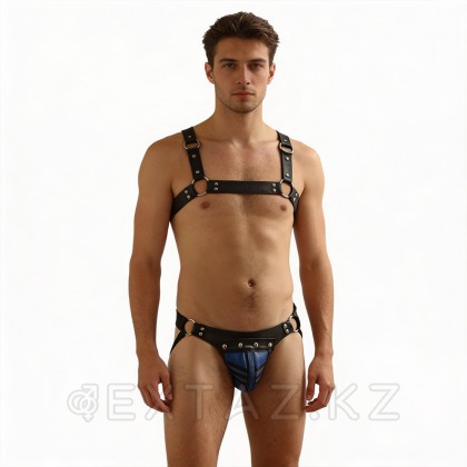 Трусы мужские Boy's Arsenal Blue 3 Stripes кожаные от sex shop Extaz фото 3