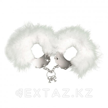 Металлические наручники с белыми перьями Adrien Lastic от sex shop Extaz