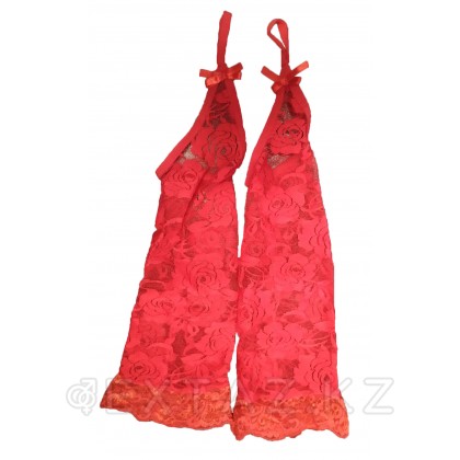 Перчатки длинные красные сетка от sex shop Extaz