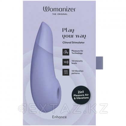 Бесконтактный клиторальный стимулятор Womanizer Enhance с вибрацией, сиреневый от sex shop Extaz фото 2