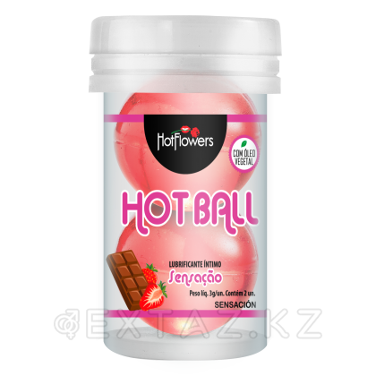 Лубрикант AROMATIC HOT BALL на масляной основе в виде двух шариков (аромат клубники в шоколаде) от sex shop Extaz фото 3