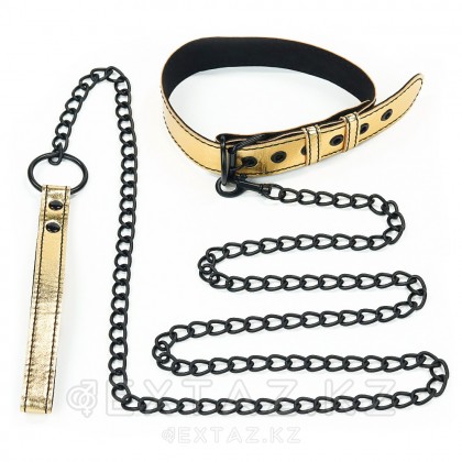 Ошейник с поводком Bondage Fetish Gold от sex shop Extaz