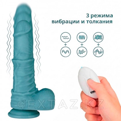 Реалистичный вибратор Lovetoy Nature coc (20*5,8 см) с функцией фрикции и пультом ДУ, голубой от sex shop Extaz фото 12