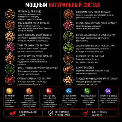 Капсулы Erotist COMPLEX FOR MAN для улучшения эректильной функции (120 капсул) от sex shop Extaz фото 5