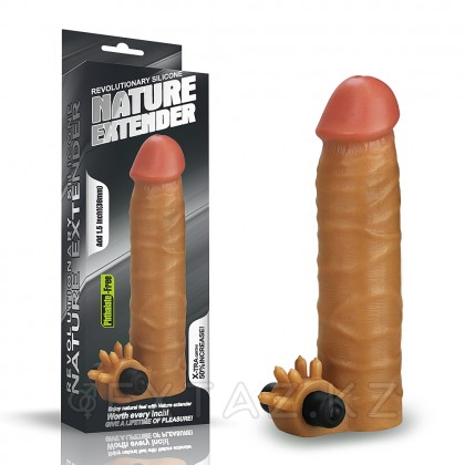 Насадка на пенис с вибропулей Nature Extender Brown (17,8 см) от sex shop Extaz