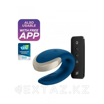 Смарт вибратор для пар Satisfyer Double Love blue от sex shop Extaz фото 3