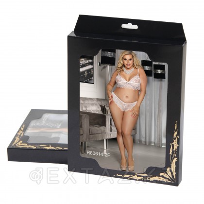 Комплект белья Temptation белый: бра и трусики бразилиана (размер XL-2XL) от sex shop Extaz фото 6