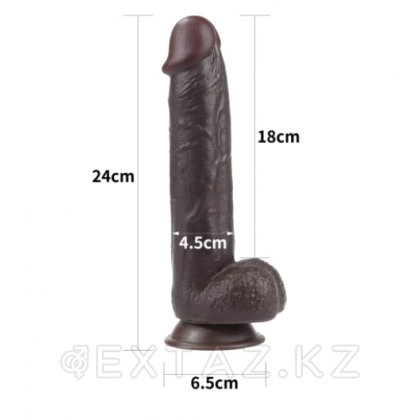 Фаллоимитатор с двойным покрытием Black (24*4,4) от sex shop Extaz фото 8