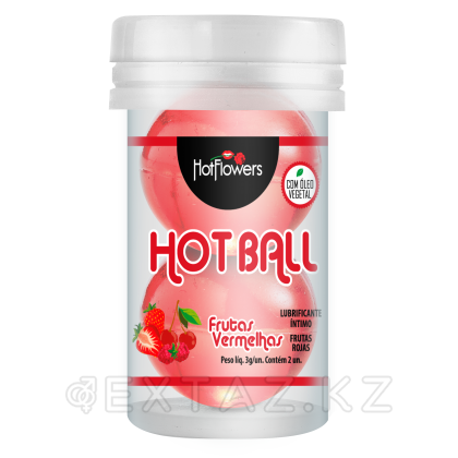 Лубрикант AROMATIC HOT BALL на масляной основе в виде двух шариков (аромат красных ягод) от sex shop Extaz фото 3