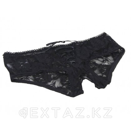 Трусики кружевные с завязками черные (размер 3XL-4XL) от sex shop Extaz фото 7