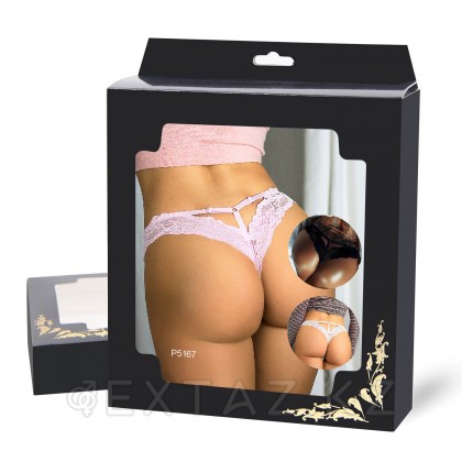 Трусики-танга женские с цветочным принтом розовые (размер XL-2XL) от sex shop Extaz фото 7