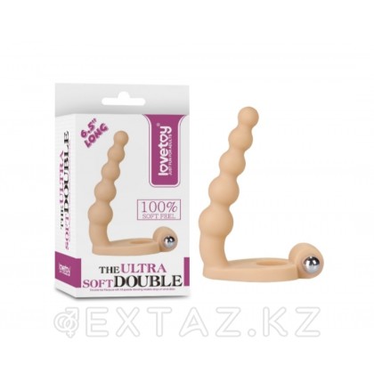 Насадка-фаллоимитатор с кольцом и вибрацией Ultra Soft Bead (16,51 см) от sex shop Extaz
