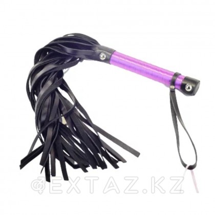 Плеть из натуральной кожи с атласной ручкой фиолетовая Romantic Arsenal от sex shop Extaz
