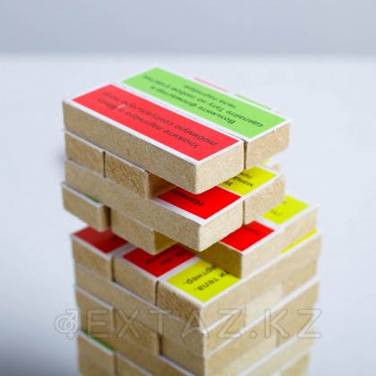 Падающая башня дженга, настольная игра для взрослых, с заданиями, 54 бруска, 18×6.5 см от sex shop Extaz фото 2