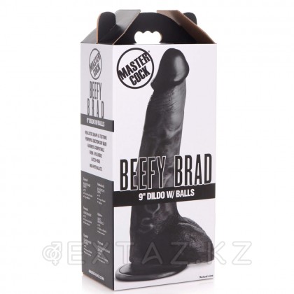 Реалистичный фаллоимитатор Master Cock Beefy Brad (22.4*5 см) с мошонкой, чёрный от sex shop Extaz фото 5