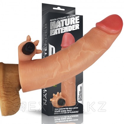Насадка на пенис с вибропулей Nature Extender Flesh (17,5 см) от sex shop Extaz фото 4