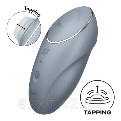 Клиторальный стимулятор с вибрацией Satisfyer Tap&Climax 1 серый от sex shop Extaz