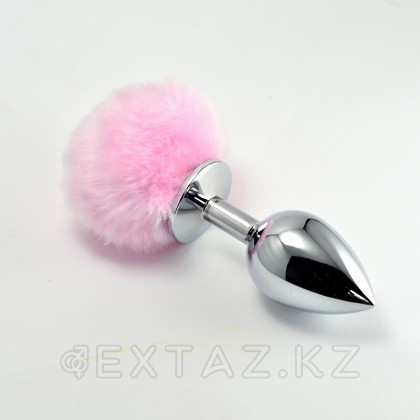 Металический анальный плаг с розовым хвостиком от sex shop Extaz фото 4