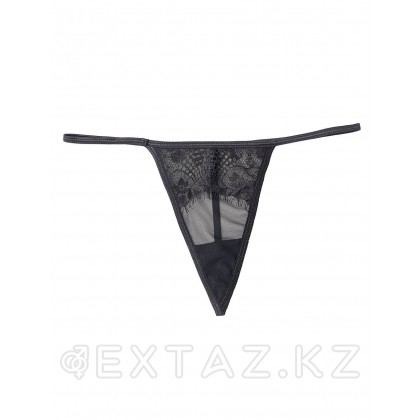 Пояс черный с подвязками + стринги (размер XS-S) от sex shop Extaz фото 2