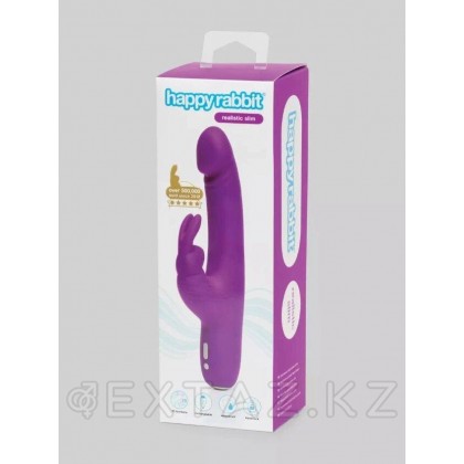 Вибратор Happy Rabbit Slimline Realistic перезаряжаемый, фиолетовый от sex shop Extaz фото 3