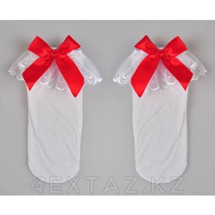 Носочки белые с красным бантиком от sex shop Extaz фото 2