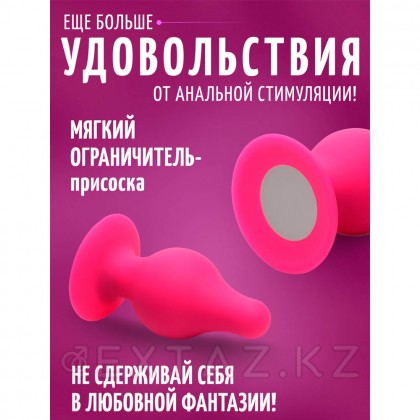 Мягкая гибкая анальная пробка Squeeze-It Squeezable Tapered Small Anal Plug, S, розовый,  7.4х3.6 см от sex shop Extaz фото 8