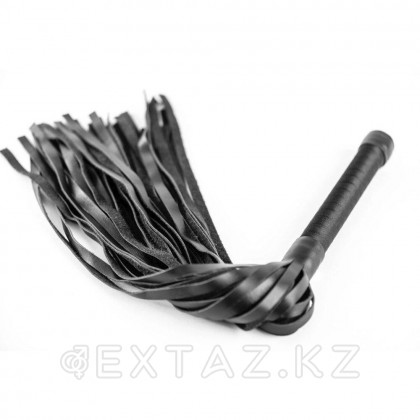 Плеть из натуральной кожи с атласной ручкой черная Romantic Arsenal от sex shop Extaz