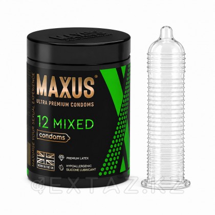 Презервативы гладкие, тонкие и с текстурой MAXUS Mixed X-Edition, микс 3 видов, 12 шт. от sex shop Extaz