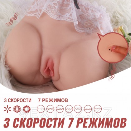 Реалистичный двойной мастурбатор Lore с вибрацией от sex shop Extaz фото 15
