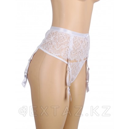 Кружевные трусики с поясом и подвязками для чулок кружевные белые Tender (XL) от sex shop Extaz фото 5