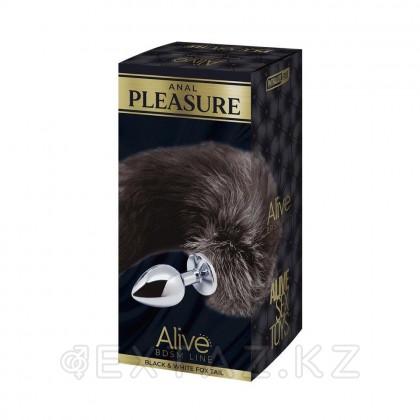 Анальный плаг с лисьим хвостом Black and White Fox Tail L от Alive от sex shop Extaz фото 4