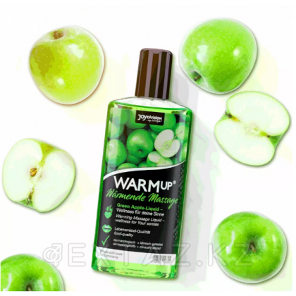 Съедобный массажный гель Joy Division WARMup со вкусом зелёного яблока (150 мл.) от sex shop Extaz фото 2